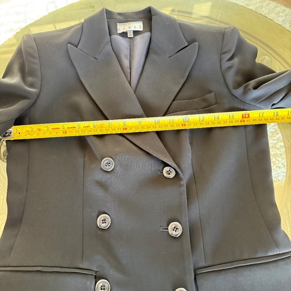 Vtg Ann Tjian for Kenar Double-Breasted Blazer Jacket Womens Sz 4 Black Career - Picture 8 of 12